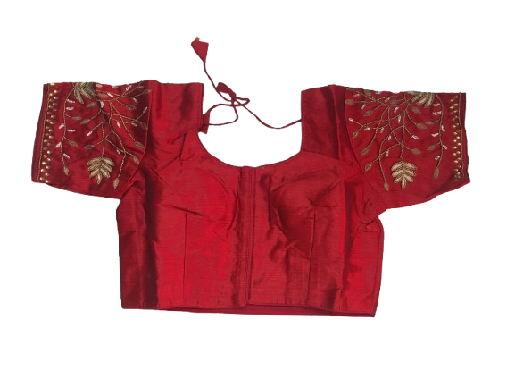 Raw Silk Maroon Designer Blouse 147